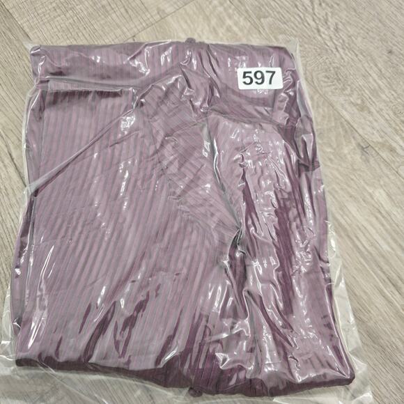 Eileen Fisher Silk Crinkle Mandarin Collar Tunic top Purple 2X Minimalist Artsy - Picture 11 of 11